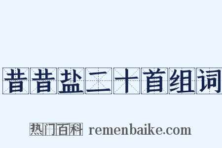 昔昔盐二十首组词是什么意思的图片